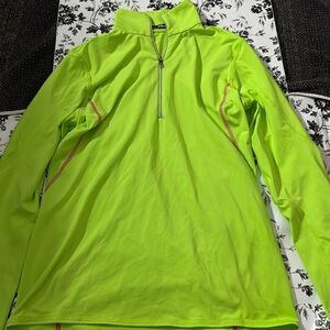 Ralph Lauren neonish green athletic half zip, size S